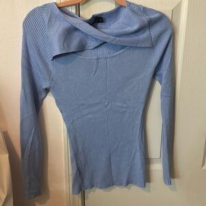 Blue Sweater with Front Cutout